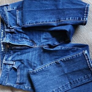 American Eagle Outfitters Women's Dark Blue Straight Jeans